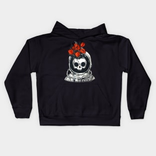 Dead astronaut with flowers design Kids Hoodie